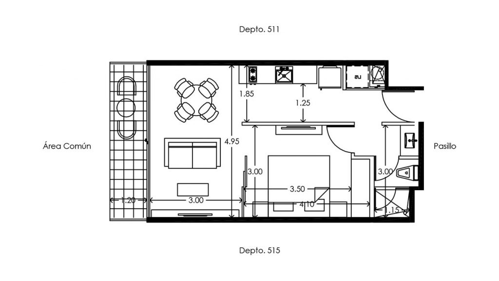 Ipana Playa del Carmen A513 Floor Plan