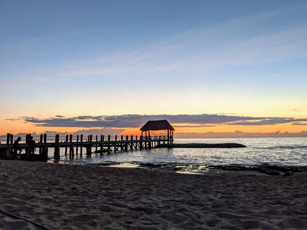 Sunrise over Xcalacoco Beach in Playa del Carmen